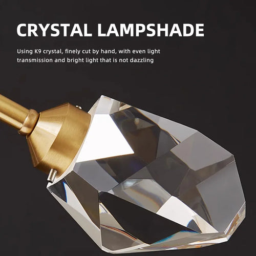 lustre en cuivre et cristal pour une ambiance élégante - vue 6 sur 8