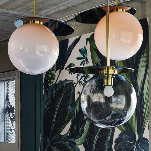 lustre à bulles de verre nordique créatif design original pour restaurants bars - vue 4 sur 10