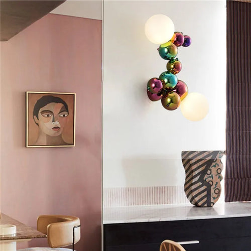 applique murale en verre design postmoderne lumineuse et colorée - vue 4 sur 8