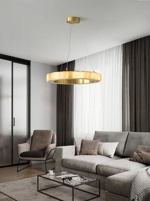 lustre moderne en duplex marbre naturel pour famille - vue 4 sur 8