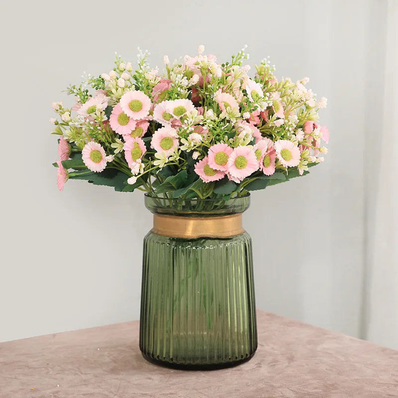six fleurs artificielles chrysanthème pour décoration de mariage - vue 2 sur 12