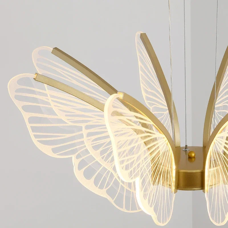 lustre papillon moderne créatif lampe décorative intelligente - vue 6 sur 9