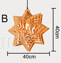 suspension en bois moderne style nordique goutte d'eau décorative idéale loft - vue 9 sur 11
