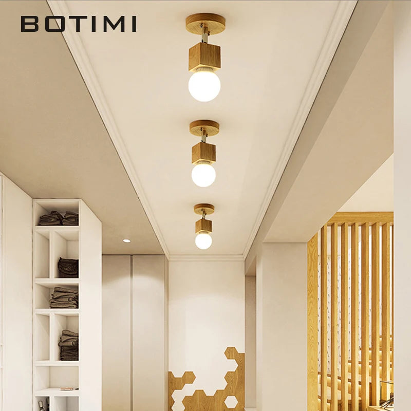 botimi triple applique miroir bois base nordique ajuster hôtel lumières murale - vue 3 sur 10