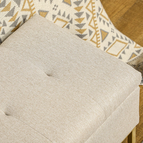 banc de rangement tapissé en lin housse rabattable pratique et élégant - vue 5 sur 6