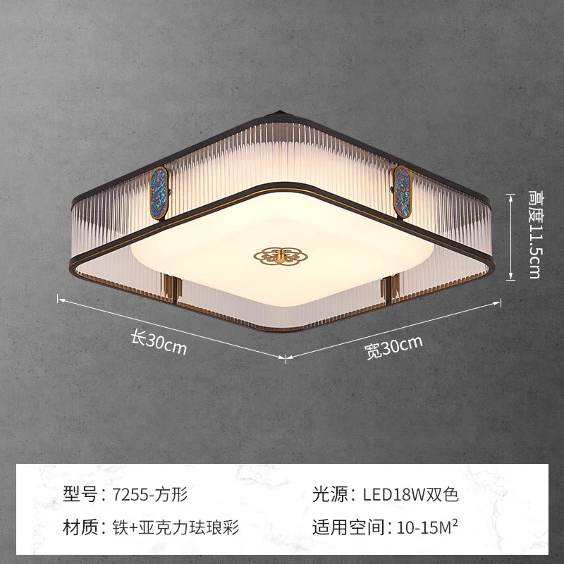 lustre acrylique style chinois antique pour éclairage intérieur - vue 9 sur 18