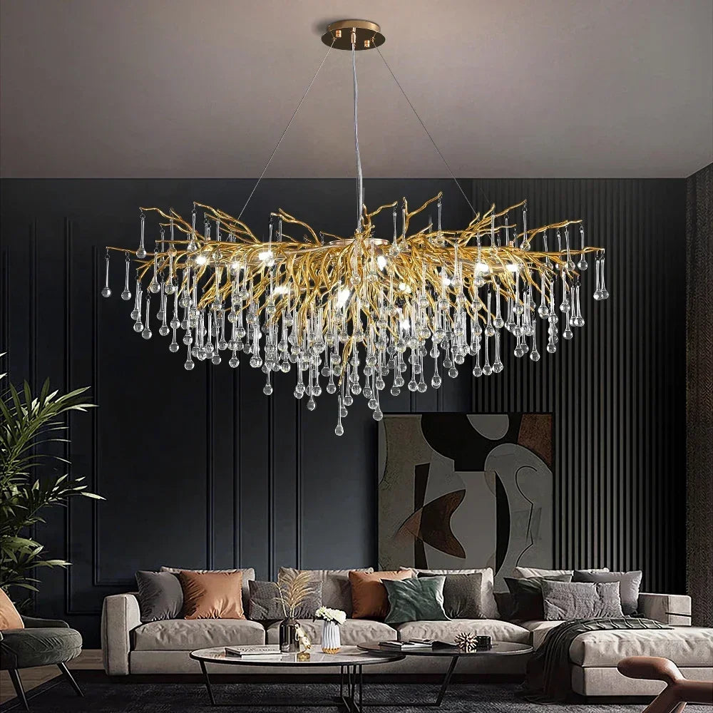 lustre moderne en cristal pour une décoration luxueuse - vue 6 sur 12