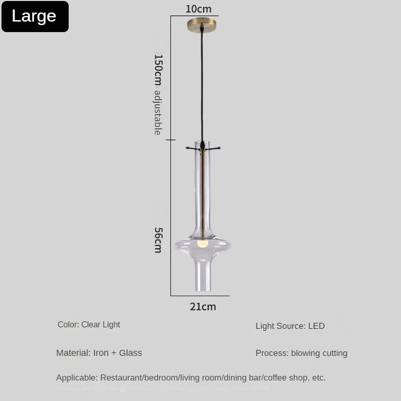 lustre en verre à joint en bambou créatif pour décoration intérieure - vue 10 sur 12