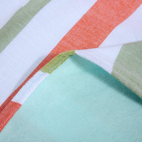 serviette de plage turque coton rayures pompons légère - vue 7 sur 7
