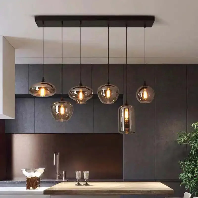 suspension à led en verre design pour décoration intérieure moderne - vue 5 sur 15