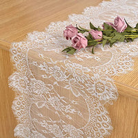 Chemin de table dentelle blanche florale style boheme