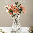 vase en verre transparent irrégulier pour décoration de table