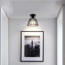 Iron walkway ceiling light minimalist Nordic retro balcony, kitchen light, hallway iron entrance small ceiling light