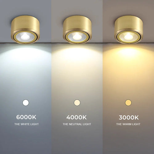 downlight led en cuivre spots réglables cob pour décor maison - vue 5 sur 8