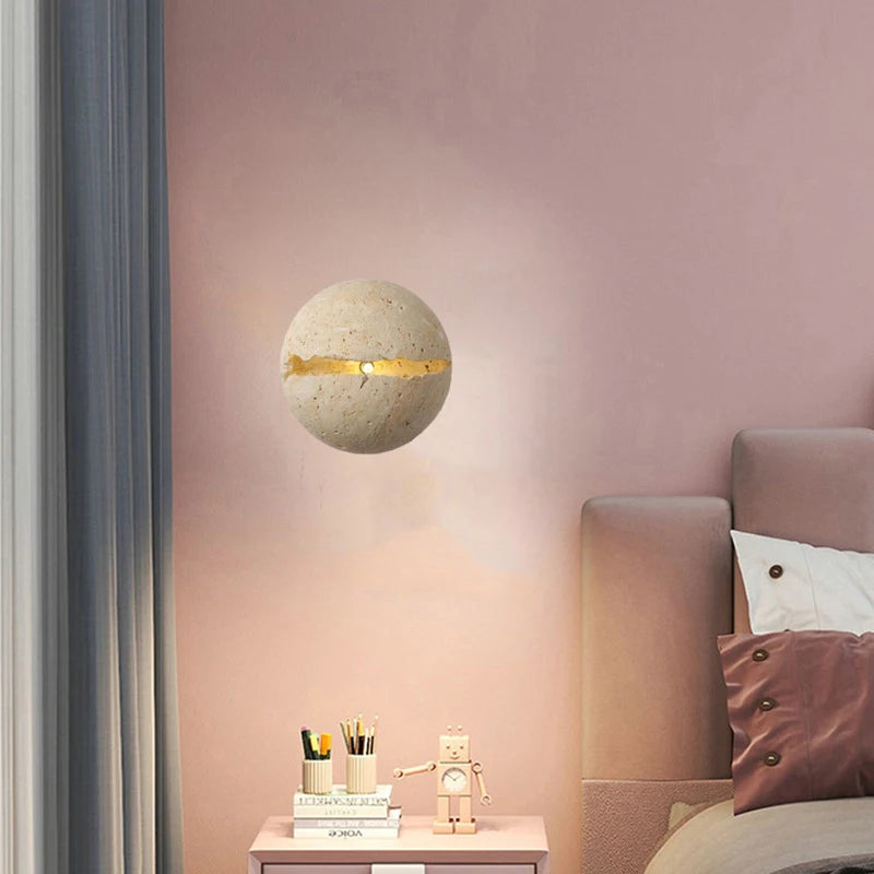 applique murale ronde créative en pierre pour hôtel bureau boutique - vue 4 sur 7