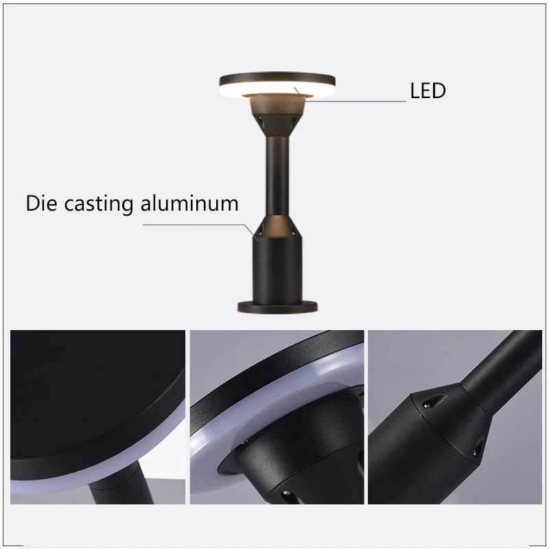 2022 customization column light waterproof lawn lamp courtyard outdoor floor landscape lamp LED Pillar lamp - vue 6 sur 8