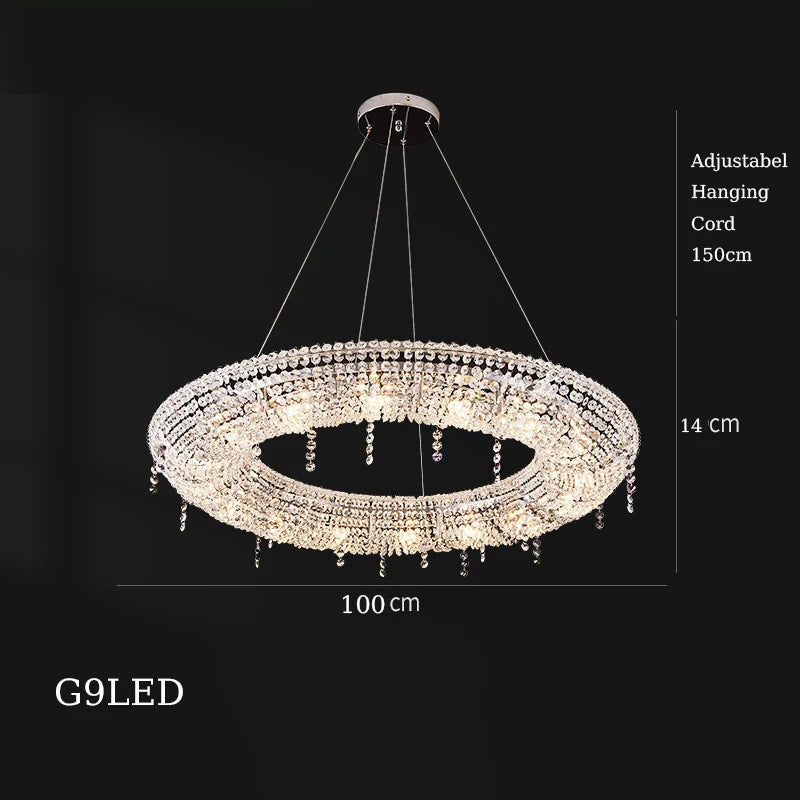 lustre en cristal décoratif pour éclairage intérieur élégant - vue 13 sur 15
