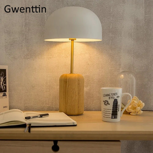 lampes nordiques en bois pour bureau et lecture décoratives - vue 3 sur 7