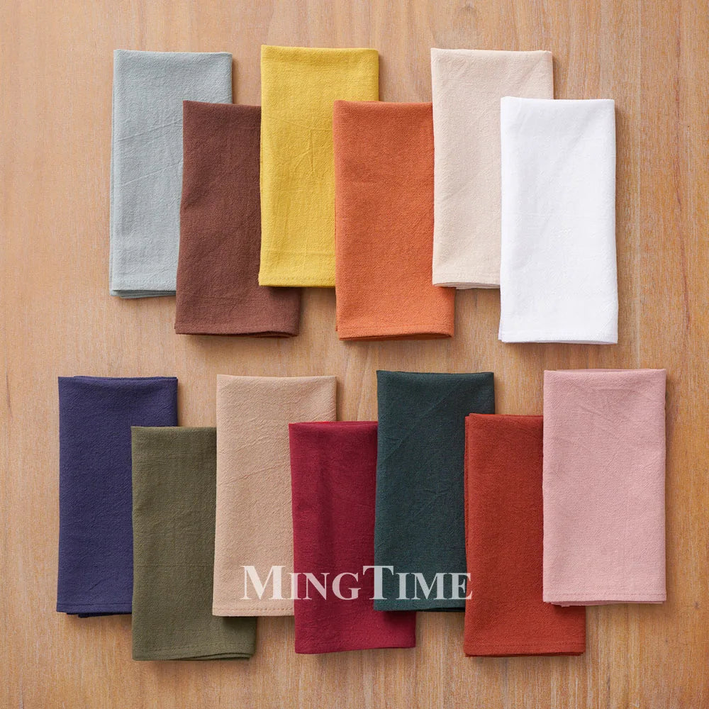 Serviette de table coton lavé style classique réutilisable - vue 2 sur 7