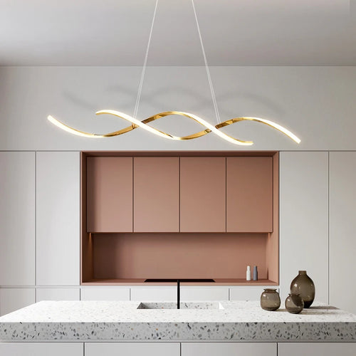 lustre moderne minimaliste en acier inoxydable pour restaurant et bar - vue 4 sur 10