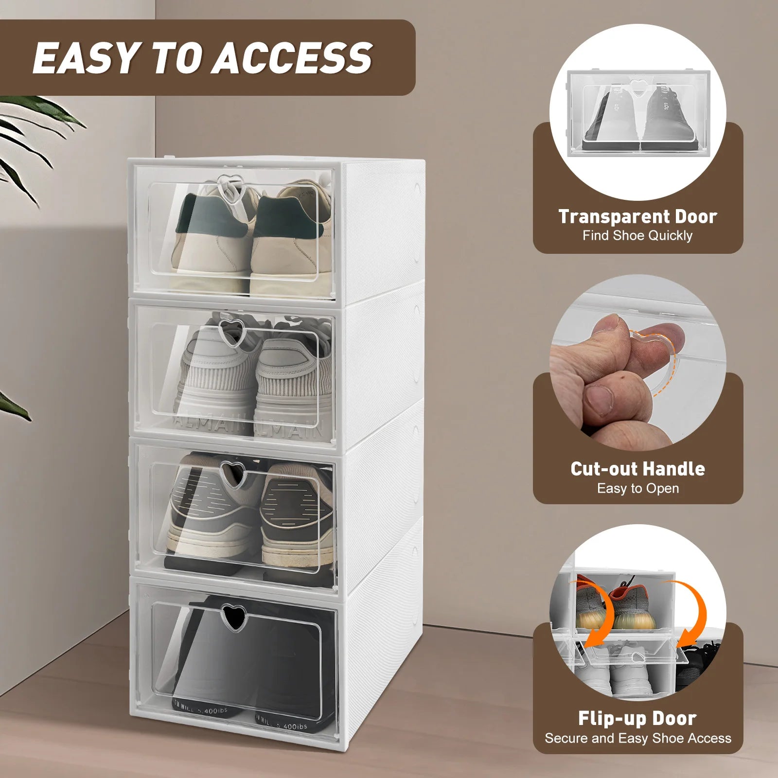 lot de 20 organiseurs pliables en plastique pour chaussures - vue 7 sur 7