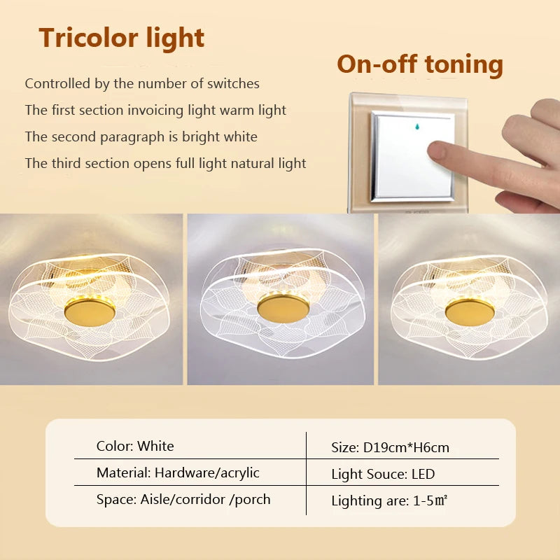 plafonnier led moderne en acrylique pour décoration intérieure - vue 8 sur 18