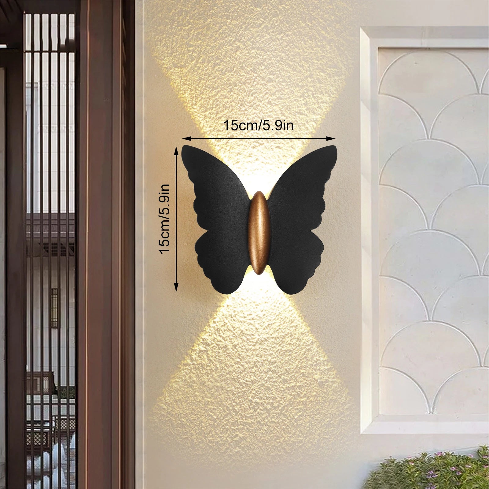 Appliques murales LED modernes 12W IP65 applique murale en métal LED lumières en aluminium LED applique murale papillon blanc LED pour ampoules LED - vue 2 sur 8