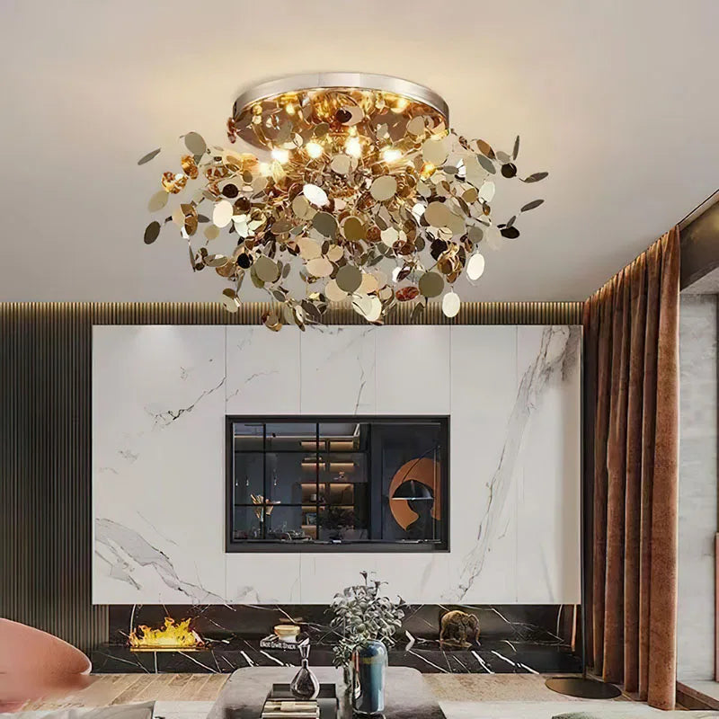 Modern personality G9 stainless steel bedroom ceiling lights Nordic living room, dining room, kitchen decorative ceiling lights - vue 2 sur 10
