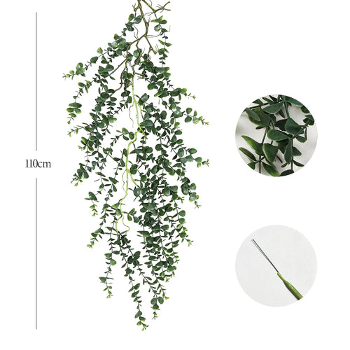 feuilles d eucalyptus artificielles en rotin pour décoration intérieure et extérieure - vue 11 sur 13