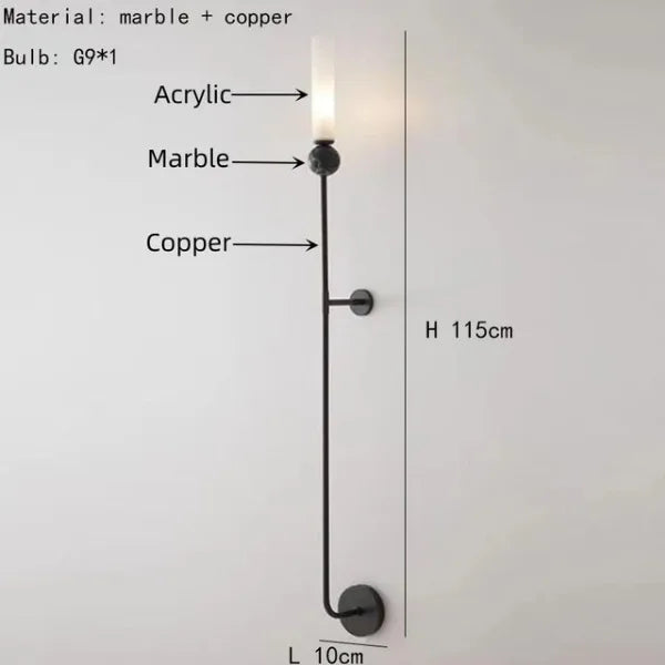 suspension en marbre et cuivre pour éclairage intérieur moderne - vue 12 sur 16
