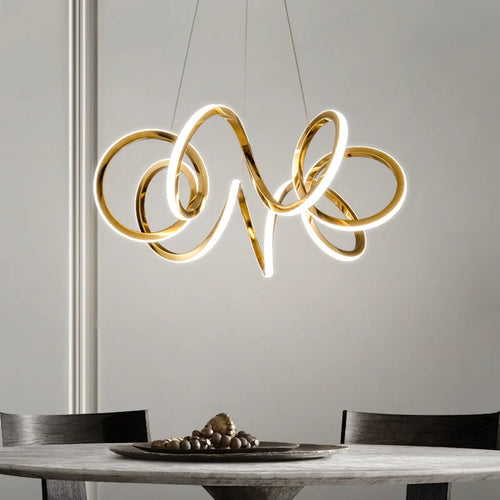 lustre moderne 	 avec lampes led suspendues en silicone - vue 3 sur 16