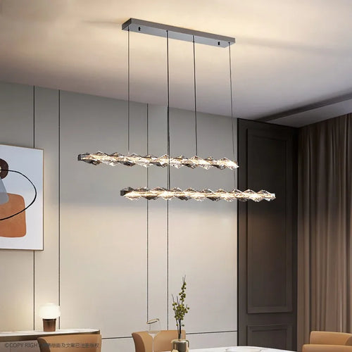 lustre moderne en cristal pour ambiance élégante et minimaliste - vue 5 sur 19