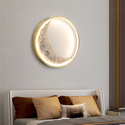applique murale créative lune à led intensité variable décorative - vue 6 sur 15