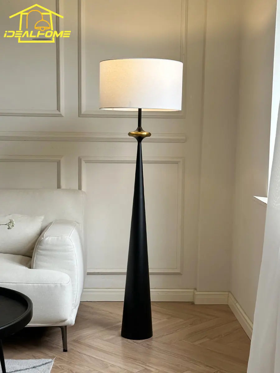 lampadaire minimaliste wabi-sabi design japonais en fer pour intérieur - vue 2 sur 11