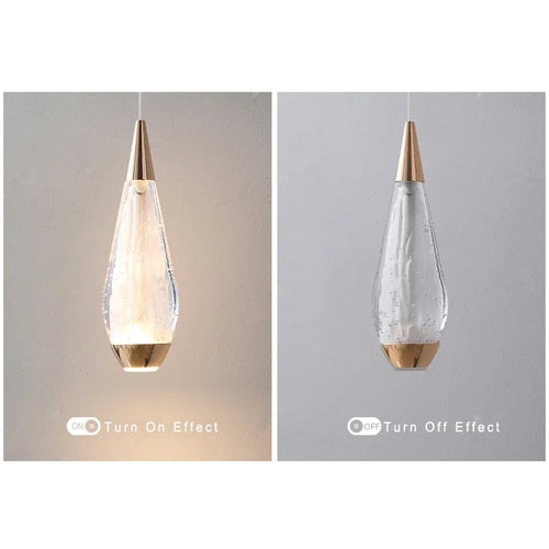 Lamp Modern 3-Lights Kitchen Island Pendant Lighting, Mini LED Light Fixtures Gold Crystal Hanging Light Fixture For Bedside R - vue 5 sur 9