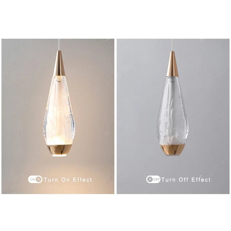 Lamp Modern 3-Lights Kitchen Island Pendant Lighting, Mini LED Light Fixtures Gold Crystal Hanging Light Fixture For Bedside R - vue 4 sur 9