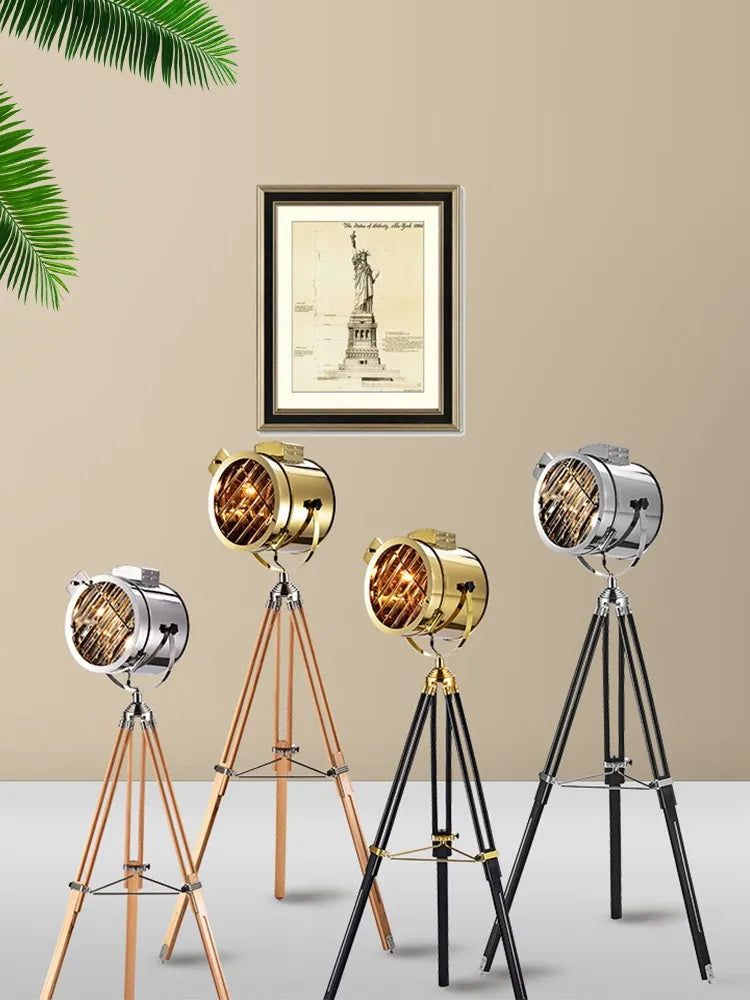 lampe de sol rétro industrielle style navale nordique - vue 3 sur 15