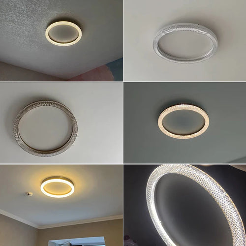 lustre led anneau plafonnier décoration maison luminaire - vue 7 sur 10