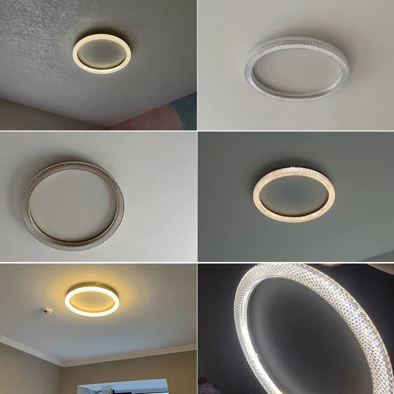 lustre led anneau plafonnier décoration maison luminaire - vue 6 sur 10