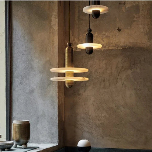 suspension en marbre à led design pour intérieur élégant - vue 2 sur 14