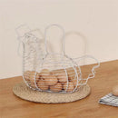 panier de rangement en fer forgé en forme de poulet