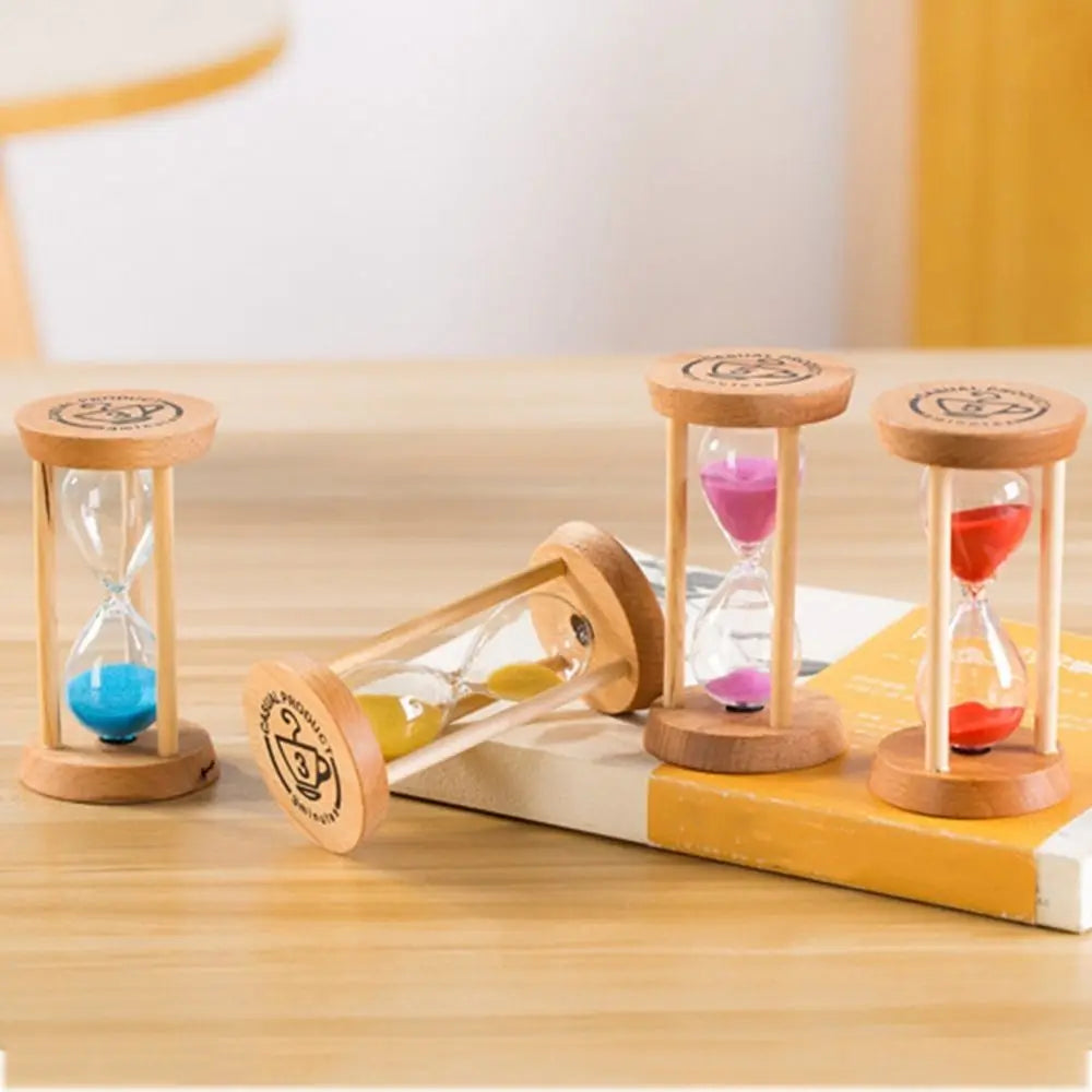 sablier en bois portable rond pour enfants en cinq couleurs - vue 2 sur 11