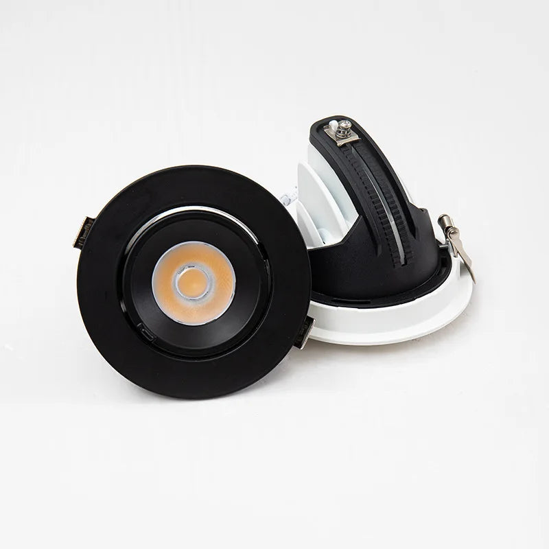 lampe de projecteur circulaire à led moderne avec interrupteur trompe déléphant - vue 10 sur 10