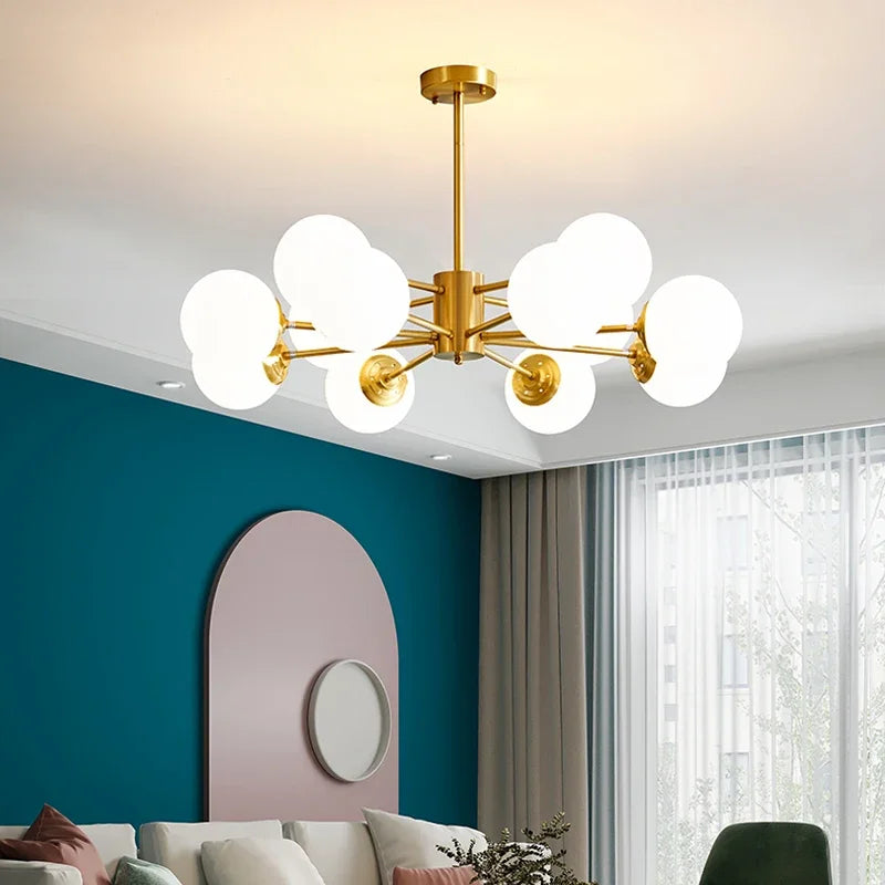 lustre moderne en verre pour intérieur lumineux - vue 5 sur 13