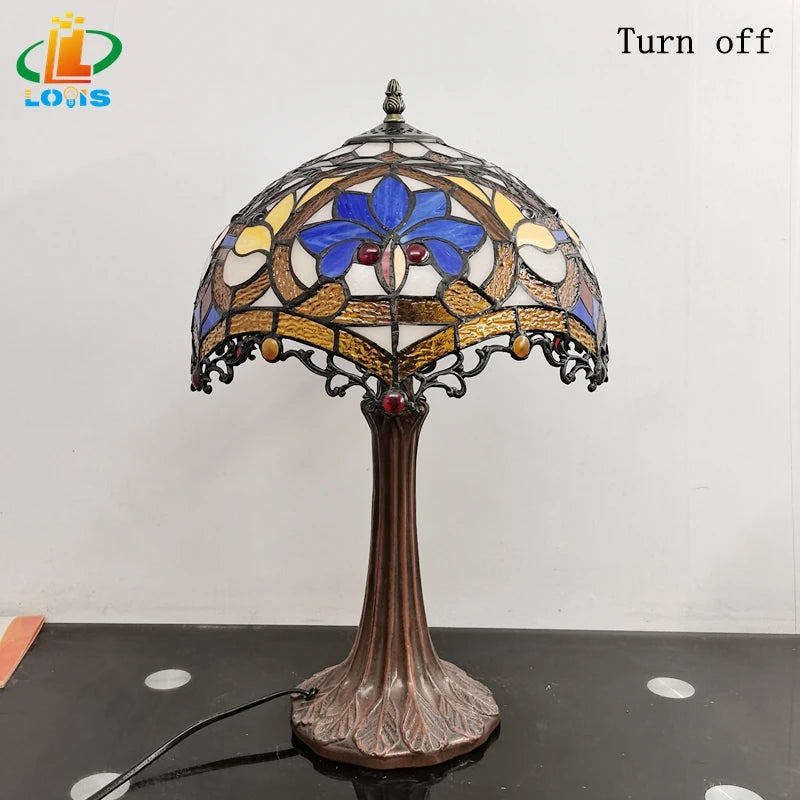 lampe à poser style tiffany pour décoration nostalgique et cadeaux - vue 6 sur 6