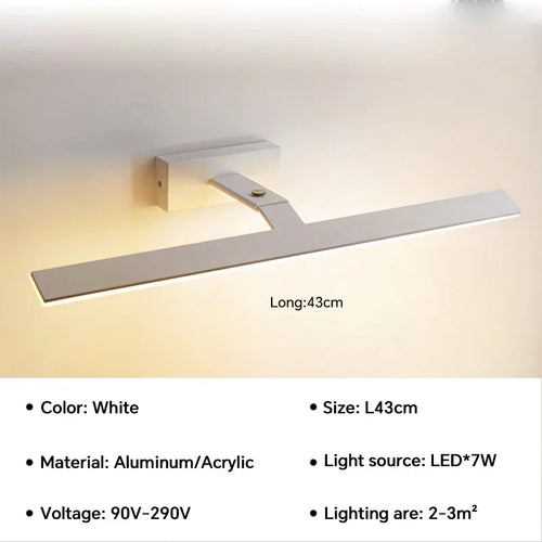 applique murale led moderne étanche pour miroir rotative et lumineuse - vue 11 sur 14