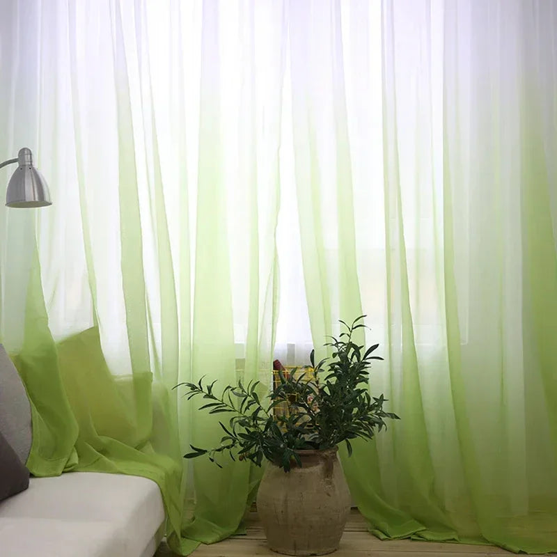 Voilage tulle dégradé moderne léger pour salon chambre - vue 7 sur 10