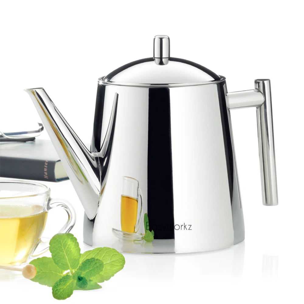 Theiere acier inox infuseur amovible 11l design moderne - vue 2 sur 9