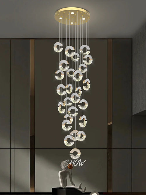 lustre moderne en cristal design loft pour éclairage minimaliste - vue 3 sur 14