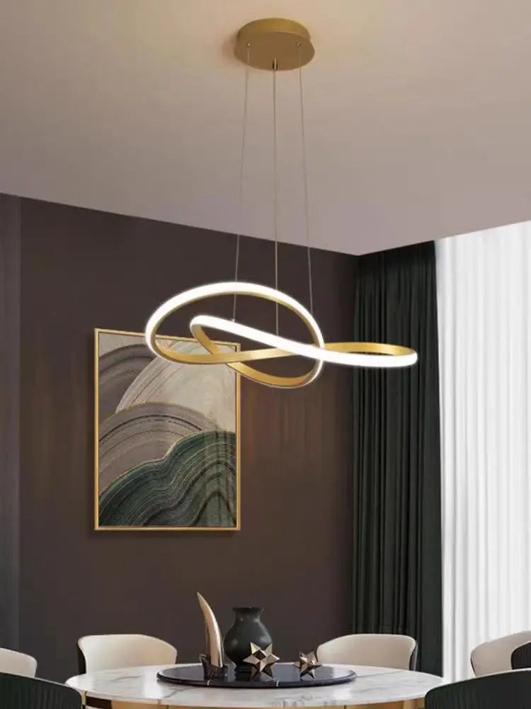 suspension LED torsadée design nordique intensité variable - vue 3 sur 8